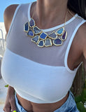 RAW AGATE STATEMENT CHOKER