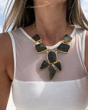 LABRADORITE SHIELD NECKLACE