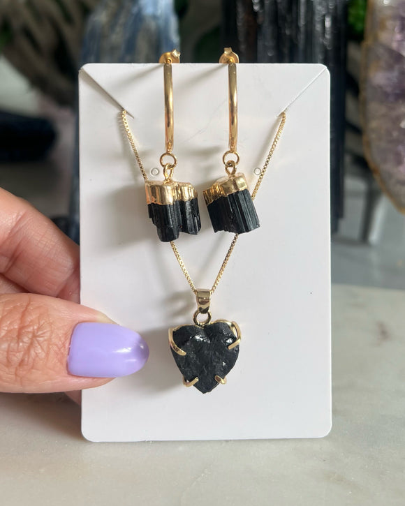 RAW HEART TOURMALINE SET