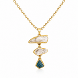 CRYSTAL & NEON APATITE STATEMENT NECKLACE