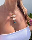 CRYSTAL & NEON APATITE STATEMENT NECKLACE