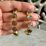 OPEN STONE HOOP EARRING