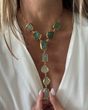 GREEN FLUORITE Y-DROP NECKLACE