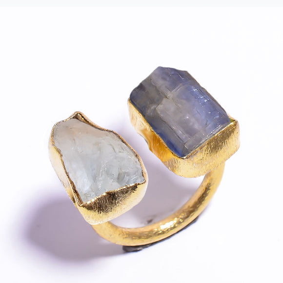 KYANITE & CRYSTAL RING