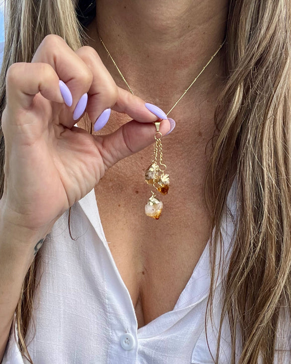 TRIO CITRINE CHAIN