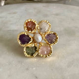 FLOWER STONE RING