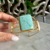 SQUARE AMAZONITE STATEMENT CUFF