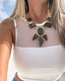 LABRADORITE SHIELD NECKLACE