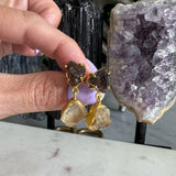 SMOKY & CITRINE EARRING