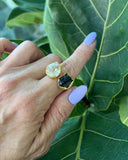 TOURMLINE & CRYSTAL RING