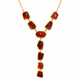 GARNET Y-DROP NECKLACE