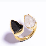 TOURMLINE & CRYSTAL RING