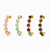 OPEN STONE HOOP EARRING