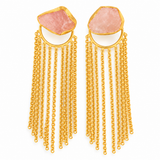 RAW QUARTZ FALL EARRINGS