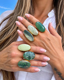 GREEN AGATE STATEMENT RING