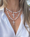 PEARL CROSS NECKLACES