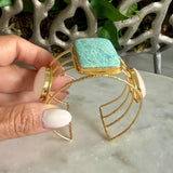 SQUARE AMAZONITE STATEMENT CUFF