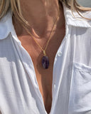AMETHYST OVAL PENDANT NECKLACE