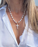 PEARL CROSS NECKLACES