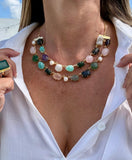 SET DOUBLE GEMSTONE CHOKER