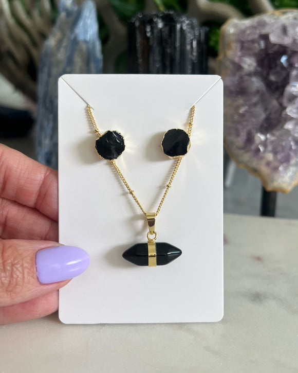 OBSIDIAN DOUBLE POINT SET