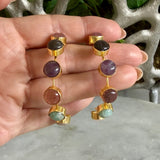 OPEN STONE HOOP EARRING
