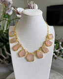 RAW ROSE QUARTZ CHOKER