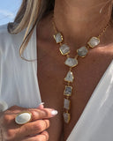 MOONSTONE Y-DROP NECKLACE