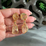 RAW CITRINE EARRING