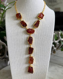 GARNET Y-DROP NECKLACE