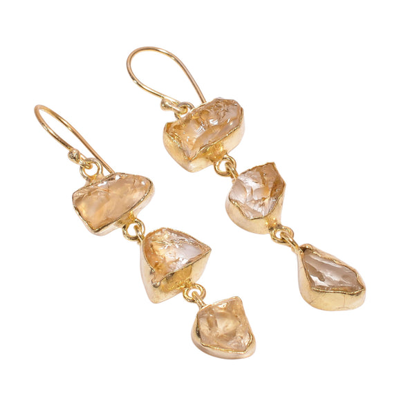 RAW QUARTZ EARRING LONG