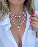 PEARL CROSS NECKLACES
