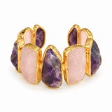 AMETHYST & ROSE QUARTZ STATEMENT CUFF