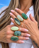 GREEN AGATE STATEMENT RING