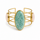 OVAL AMAZONITE STATEMENT CUFF
