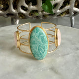 OVAL AMAZONITE STATEMENT CUFF