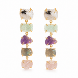 MIX GEMSTONE LONG EARRING