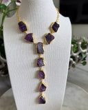 AMETHYST Y-DROP NECKLACE