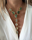 GREEN FLUORITE Y-DROP NECKLACE