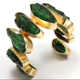 RAW GREEN AGATE CUFF