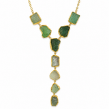 GREEN FLUORITE Y-DROP NECKLACE