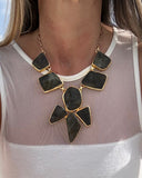 LABRADORITE SHIELD NECKLACE
