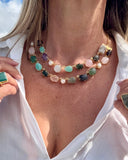 SET DOUBLE GEMSTONE CHOKER