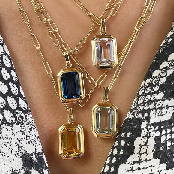 SQUARE ZIRCON NECKLACES