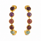 OPEN STONE HOOP EARRING
