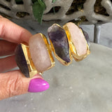 AMETHYST & ROSE QUARTZ STATEMENT CUFF