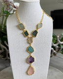 MULTISTONE Y-DROP NECKLACE