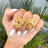 CITRINE CLUSTER STUDS