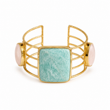 SQUARE AMAZONITE STATEMENT CUFF