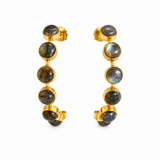 OPEN STONE HOOP EARRING